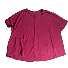 JODIFL Women’s Size 3X Veck Tunic Swing Blouse Short Sleeve Pink Valentines
