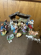 Vintage Nativity Set Figures Made in Italy Manger Scene Christmas Decor 15 Piece