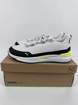 Puma Ignite Elevate X Golfschuhe Herren Größe UK 9 weiß schwarz Sicherheit gelb /31848