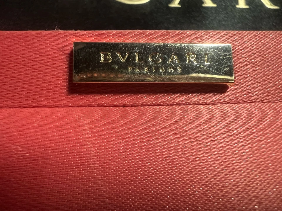 🔴Bulgari Bolso de Mano Puerto Maquillaje Viaje Tela Rosa Pesca L 15 P 5 H 10 Foto 4 de 4