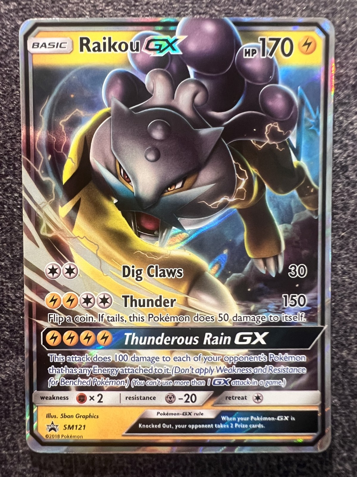 Raikou GX SM121 Holo Black Star Promo Sun & Moon Promo Pokemon Card NM