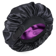 Double Layer Satin Sleep Bonnet for Women Reversible Adjustable Hair Cap