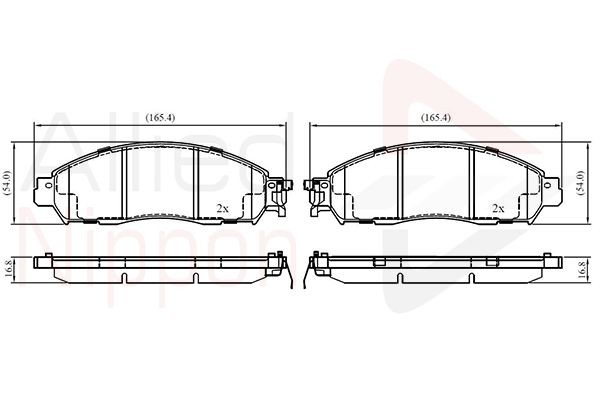 Brake Pad Set For Disc Front Fits Nissan Leaf Renault ALLIED NIPPON ADB02420