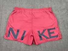 Vintage Nike Swim Trunks Men's XL Red Spell Out 5" Inseam No Liner Read