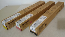 Lot of 3 Genuine Sharp Black Yellow Magenta MX-31NTYA MX-31NTMA MX-31NTBA Toner