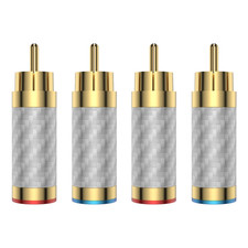 4Pcs Gold Plated RCA Male Plug Adapter DIY Hifi Audio Video Cable Connector
