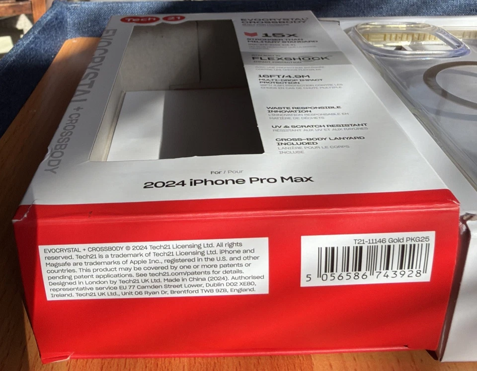 Tech 21 Evocrystal Crossbody Case For iPhone 16 Pro Max Mag Safe Gold - Image 2 of 4