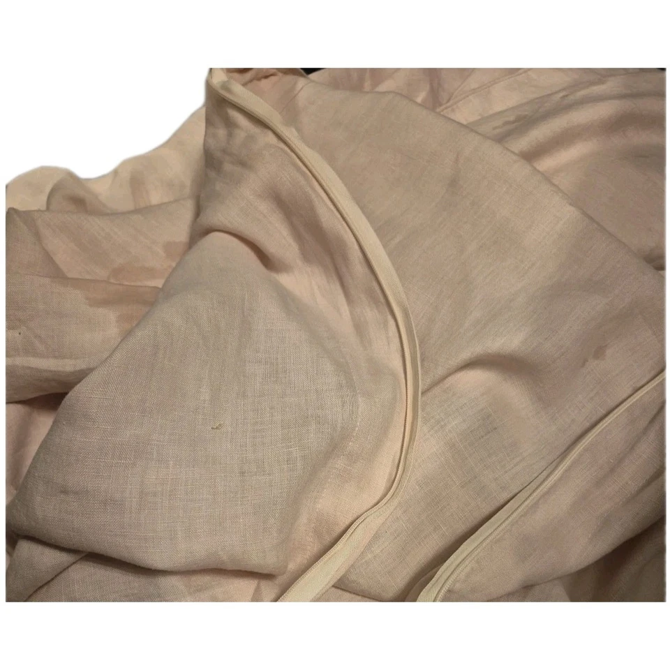 Fieldcrest  Duvet Set Duvet Cover KING 100% LINEN Naked Pink EUC  - Image 3 of 4