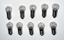 Ten C6 (E10) 15V 4.5W Replacement Bulbs To Relamp Vintage Christmas Lights