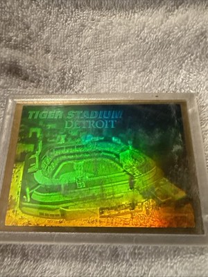 1994 Blockbuster Video - Tiger Stadium 3D Laser Hologram Baseball Card.