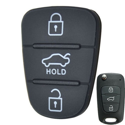2pcs 3 Button Flip Key Replacement Rubber Keypad For Hyundai i30 i20 i35 Elantra - Picture 8 of 11