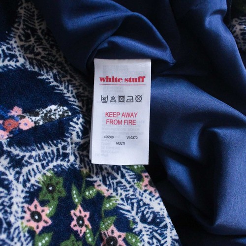 White Stuff Skirt Size 8 Navy Velvet Plant Print Stretch Cotton - 第 11/11 張圖片