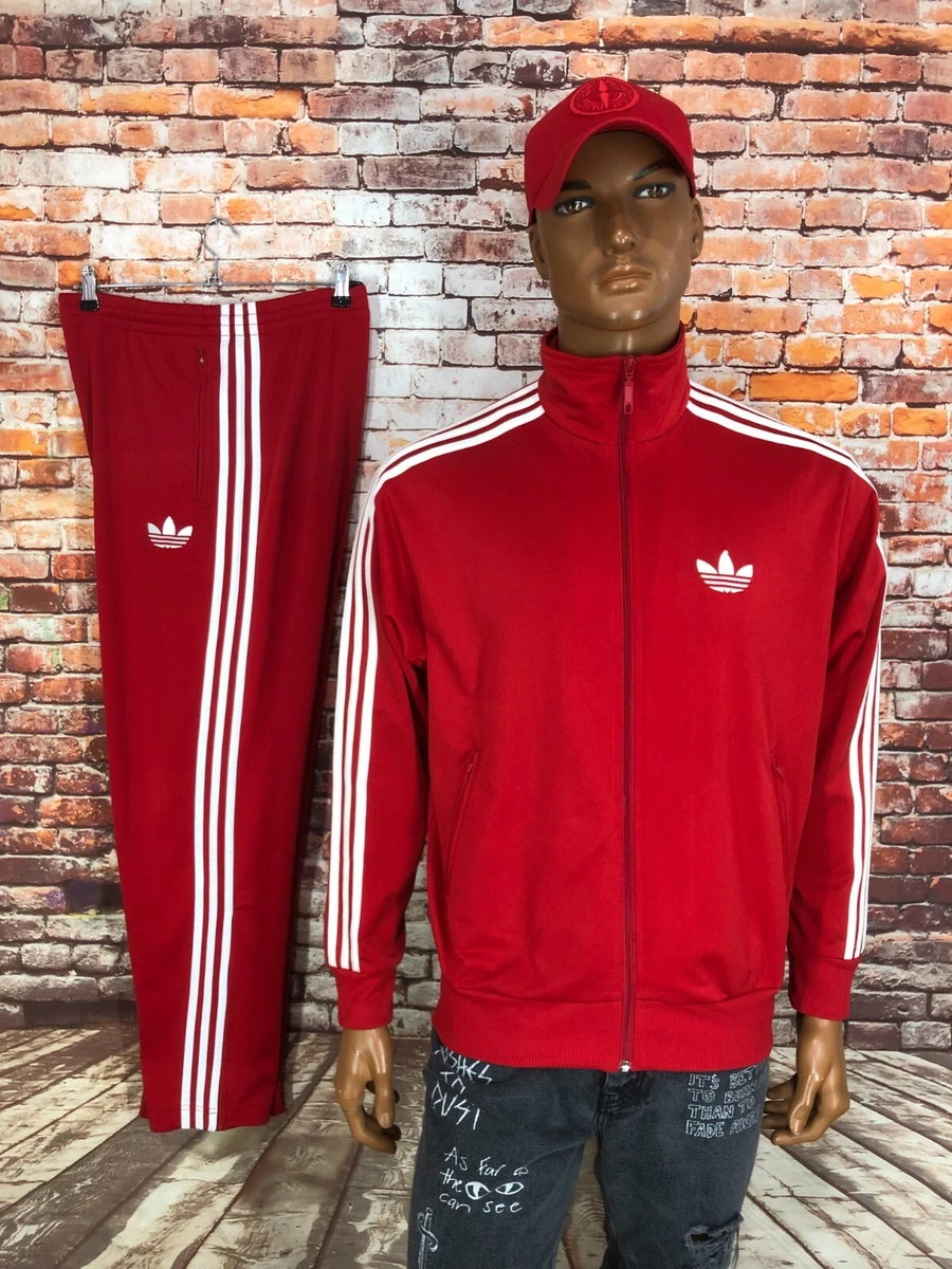 Mens red adidas firebird tracksuit 2025