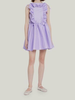 Kika Vargas Women's Purple Chiara Self-Tie Mini Dress Size M