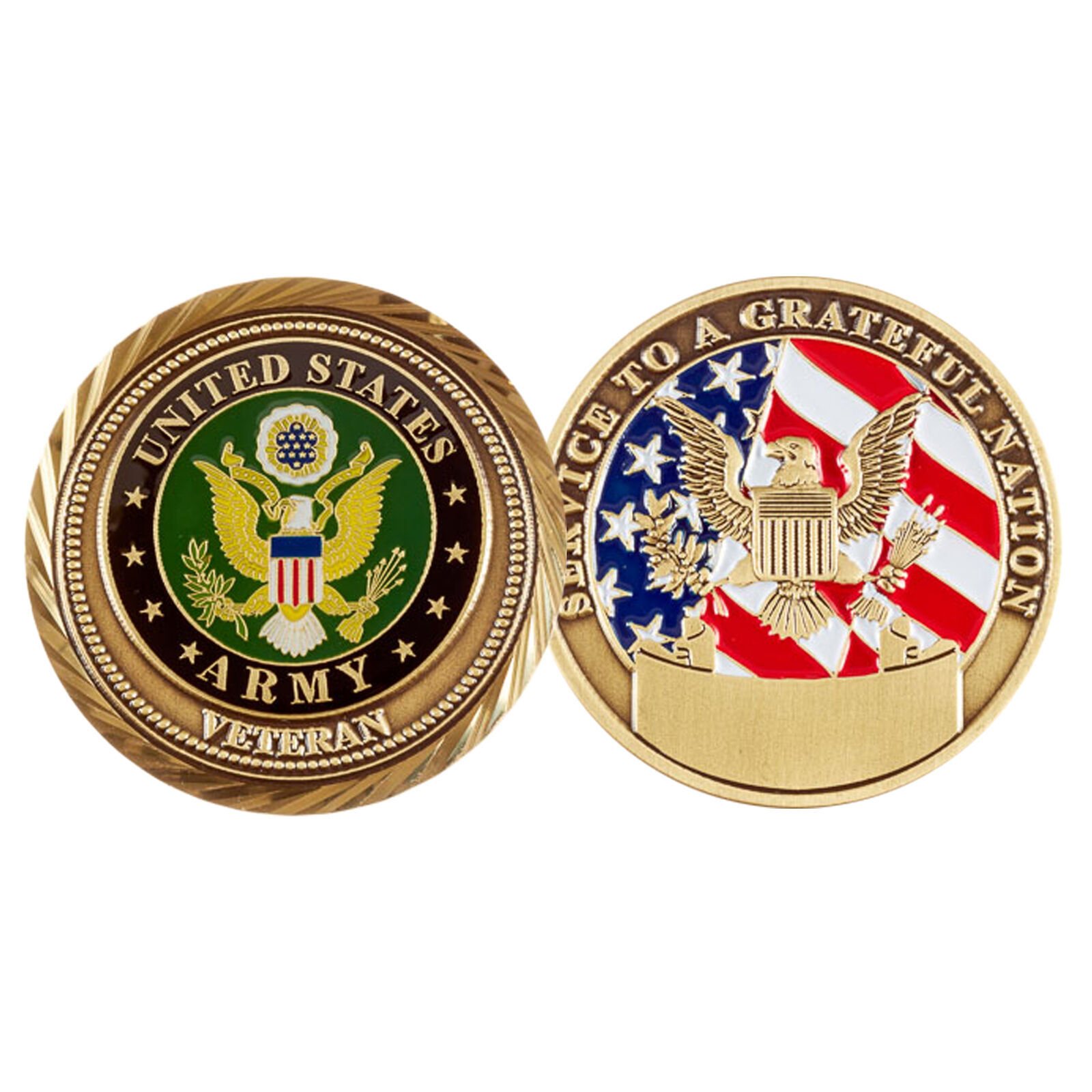 US Army Veteran Challenge Coin CC-404 Grateful Nation Service Honor