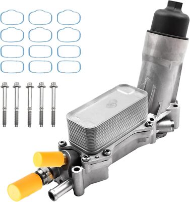 Aluminum Oil Filter Housing Engine Oil Cooler For 2011-2017 Dodge Charger Dur...