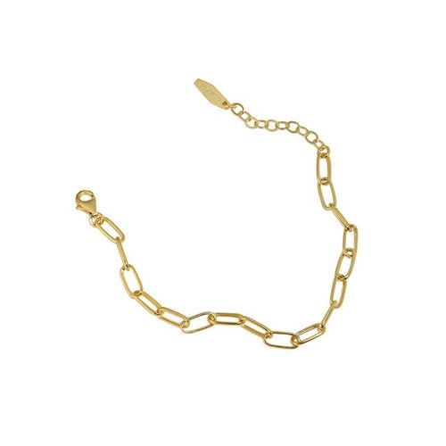 2 Colors Woman Real s925 Sterling Silver Paper Clip Chain Bracelet Bangle 7in - Picture 7 of 8