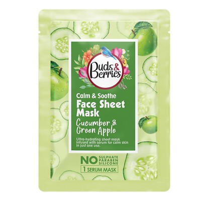 Buds & Berries Calming & Soothing Cucumber & Green Apple Sheet Mask (25g)