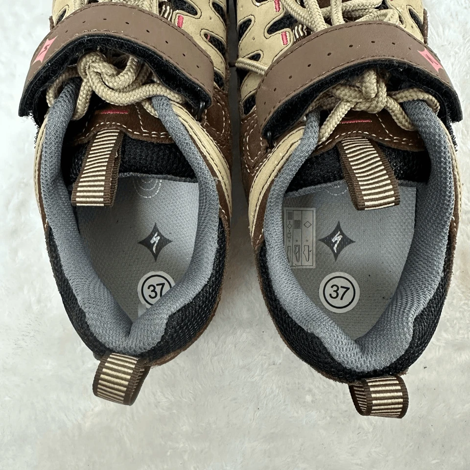 Zapatilla deportiva de bicicleta Specialized para mujer talla 7 Taho marrón tostado rosa Foto 4 de 4