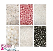 Edible Sugar Pearls Dragees Sprinkles 2mm, 4mm, 8mm Cup Cake Topper Decoration 