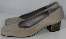 Vintage Bruno Magli Italian Made Cuir Leather Suede Pumps With Metal Heel Sz 8 B