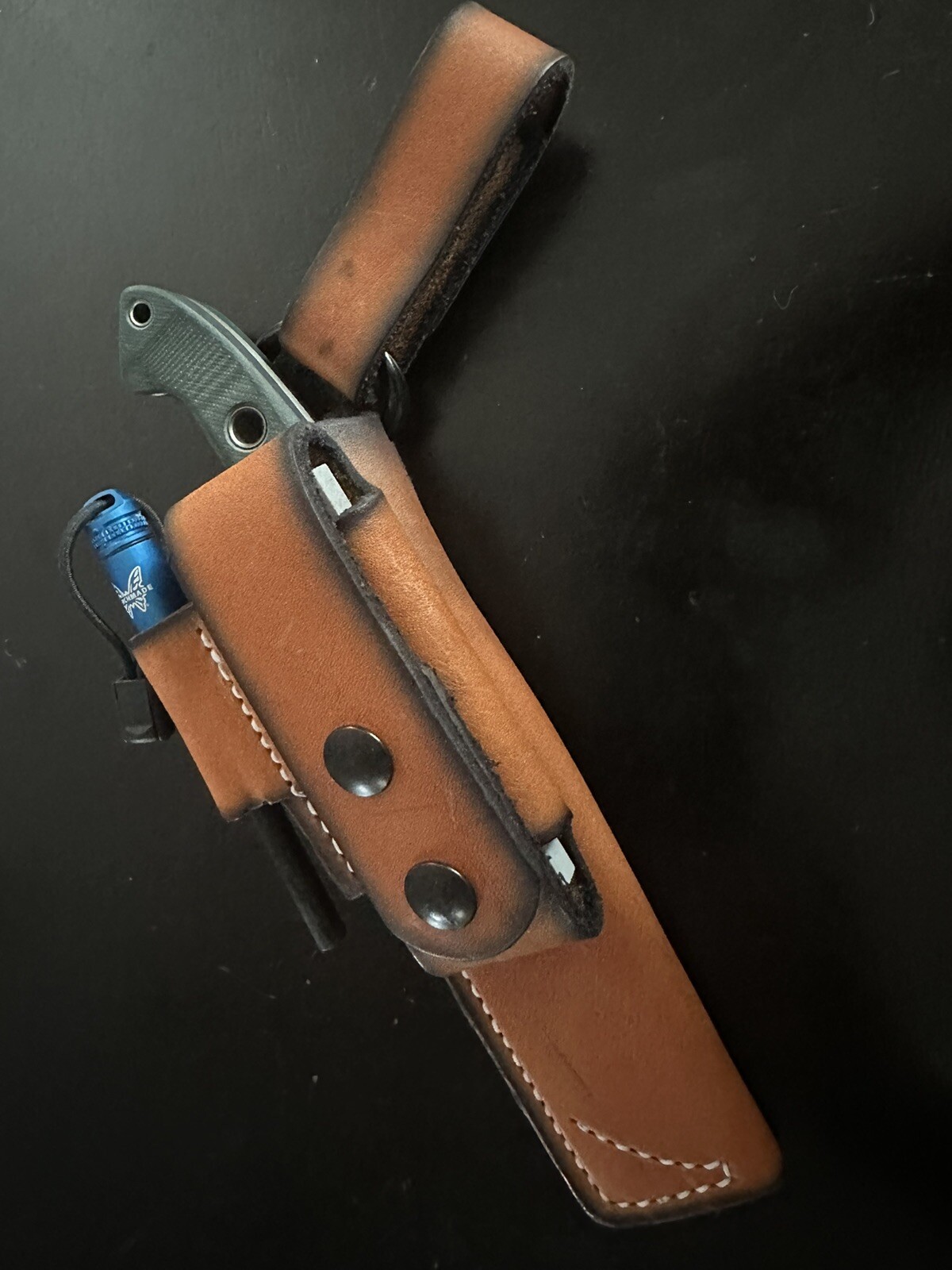 Benchmade BUSHCRAFTER 162 CPMS30V Green w/Patriot Dangler, Ferro Rod