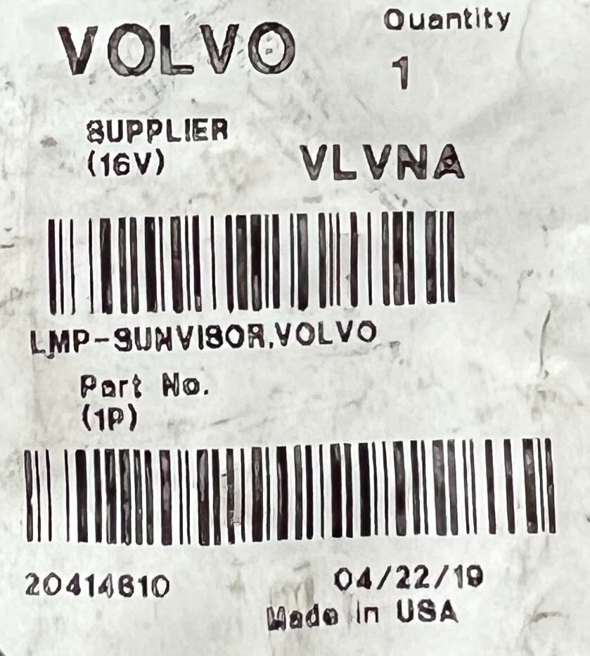 20414610 Genuine Volvo Marker Light Sun Visor OEM - New | eBay