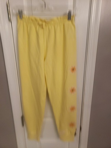 Levi’s Knit Joggers Pull On Pants Youth LGG 12-13 Years Stretch Yellow Flowers - Picture 4 of 17