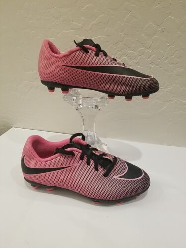 Nike Bravata II Pink Black Girls Youth Soccer Cleats 844442-800 - Afbeelding 1 van 2