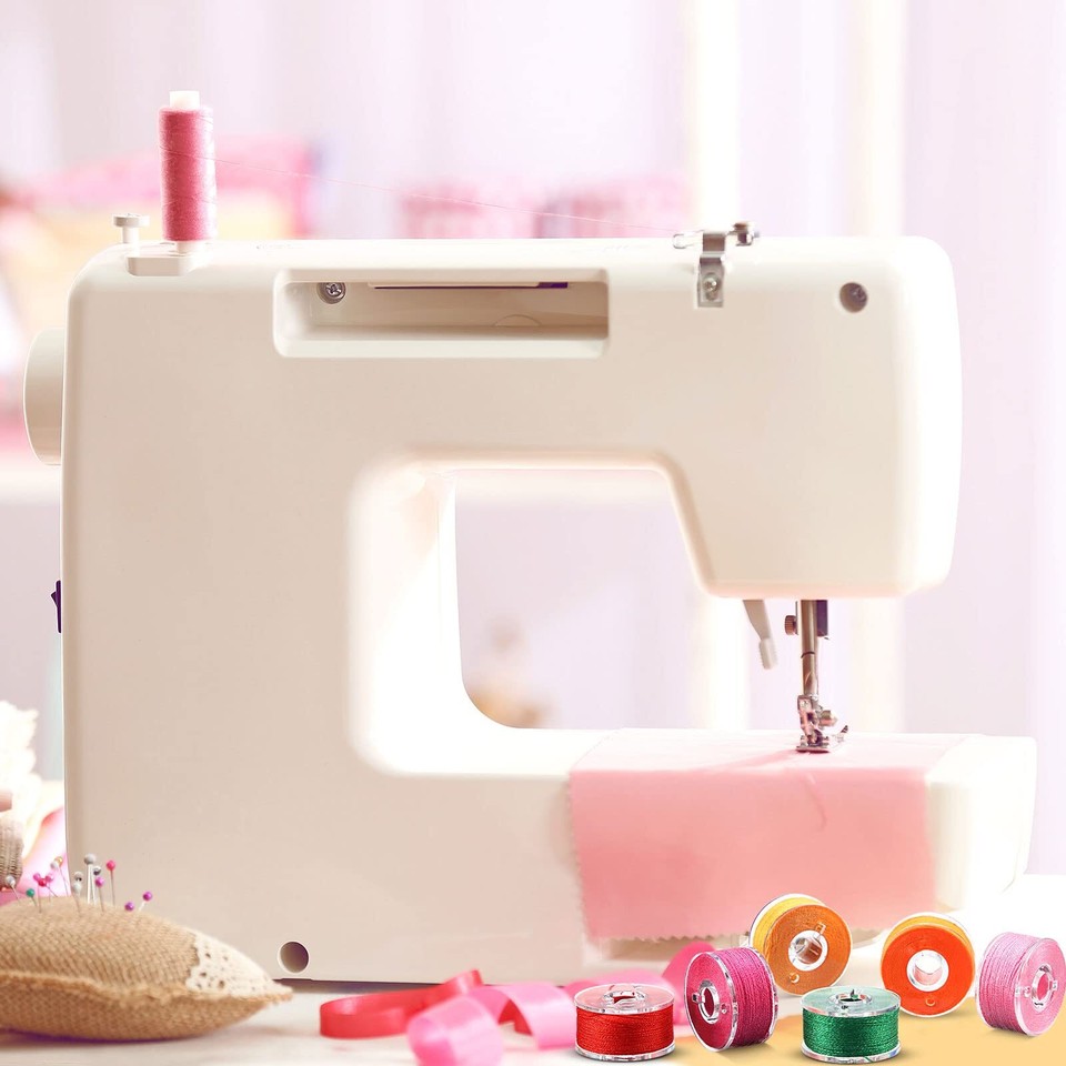 Outus 50 Pieces Prewound Thread Bobbins with Bobbins Box for Brother