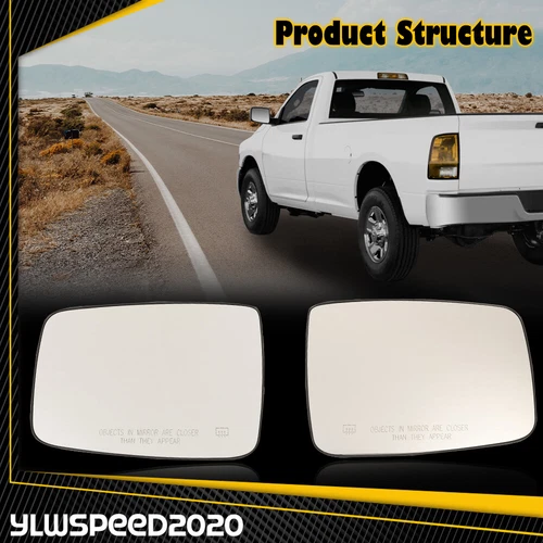 Fit For Dodge Ram 1500 2500 2X Exterior Mirror Glass Power Heated LH & RH Side