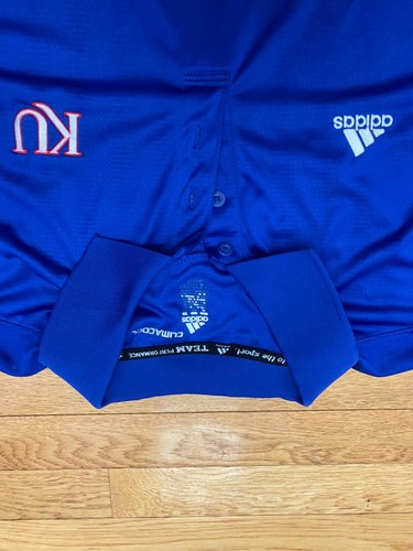 Adidas Kansas Jayhawks Polo Shirt Blue AeroReady Men's Size 2XL - Picture 4 of 4