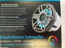 JL Audio Marine 10" LED Subwoofer 4-Ohm 500w M6-10IB-S-GmTi-i-4 Gun Metal Sport