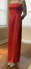 Morgan & Co Company Red Formal Long Slit Prom Dress Wedding Gown Medium 7 / 8