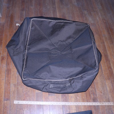 Budge StormBlock Hillside Large Black and Tan Square Patio Table/Ottoman Cover