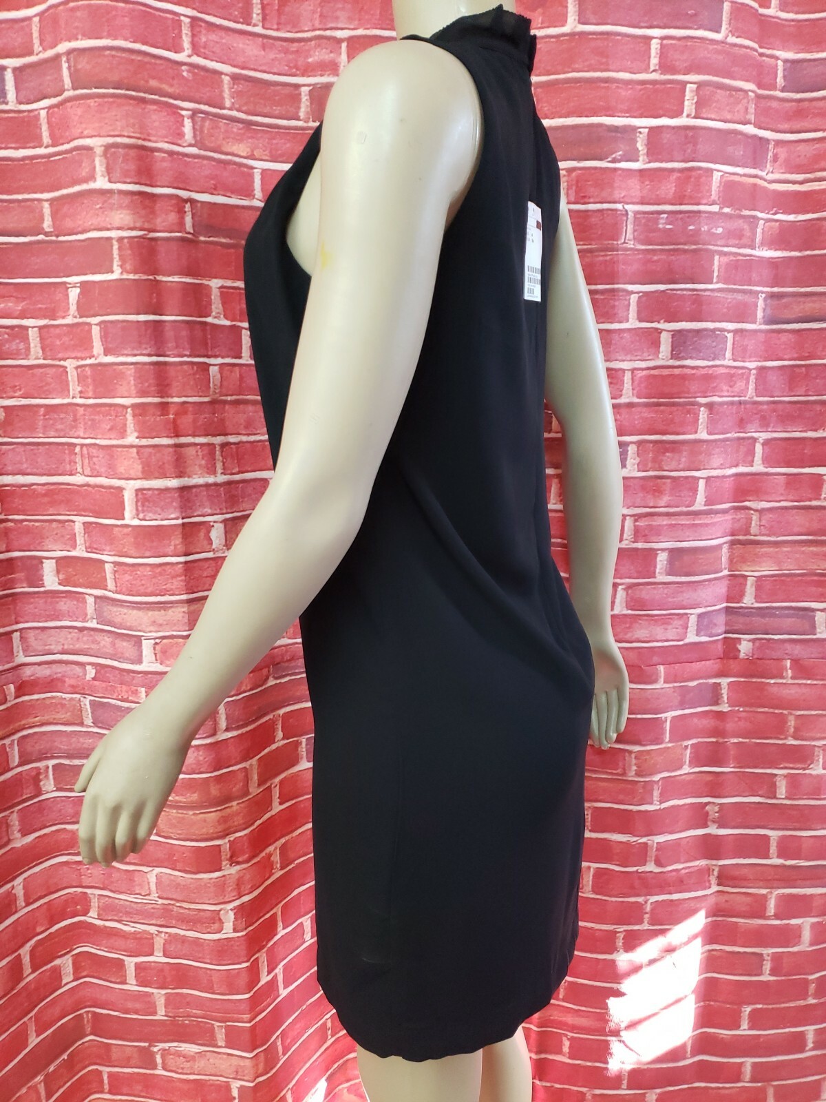 H&M Black Pleated Neckline Sleeveless Women's Dress Size 4 NWT #CB8 thumbnail 6