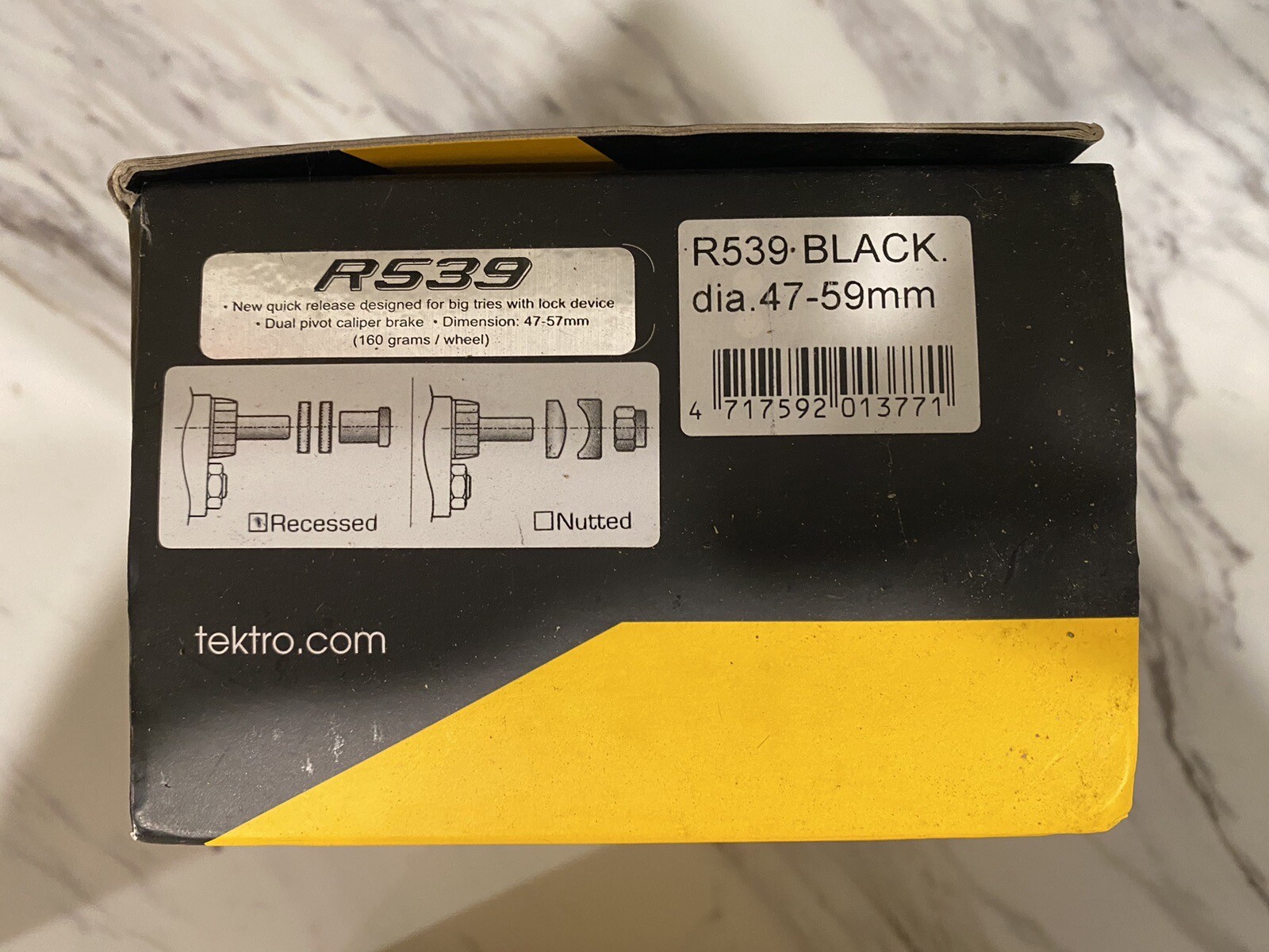 Tektro R539 Road Bike Brake Caliper 47~59mm (Recessed) Black Front & Rear Set