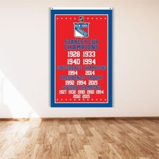 New York Rangers 3x5 ft Banner Ice Hockey Stanley Cup Champions Flag