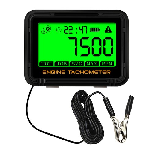 Digital Hour Meter Tachometer Tach Engine Temp Gauge Alert RPM Temp Waterproof . - Picture 9 of 10