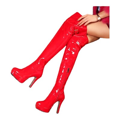 High Heel Extra Hohe Overknees High Heel Boots Stiefel Overknee