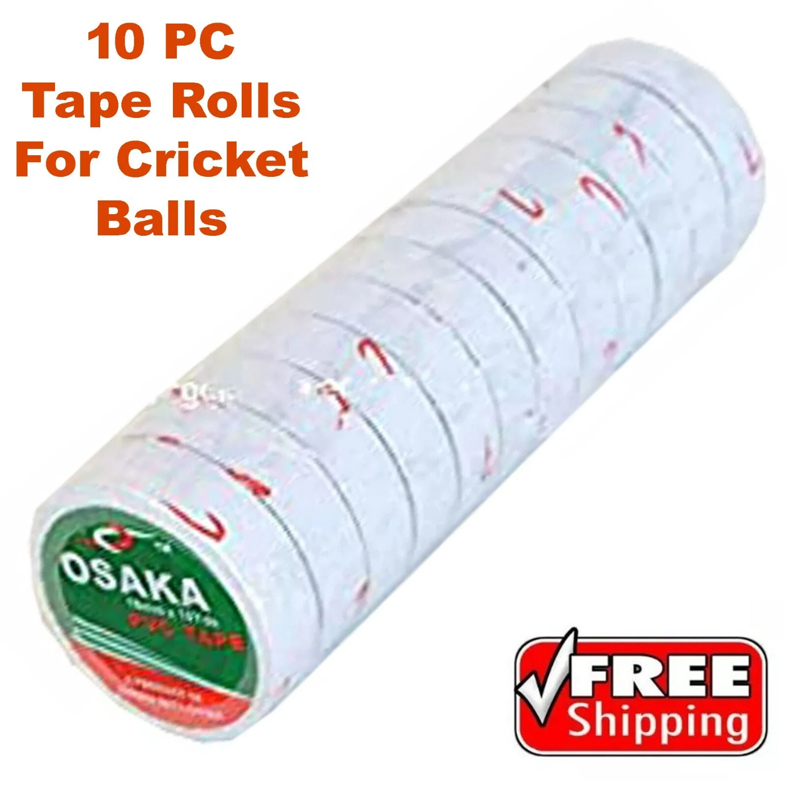 10 PC TAPE ROLLS FOR CRICKET BALLS TENNIS TAPE SOFT BALL TOURNAMENT PRACTICE
