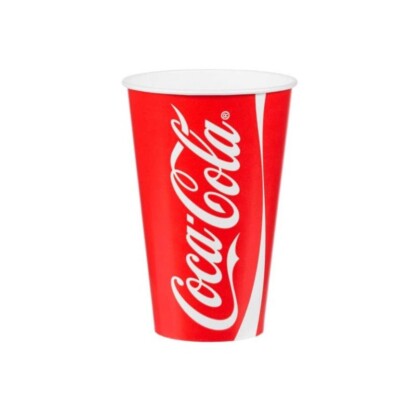 12 Unzen Coca Cola Papierbecher Cola Marke Logo Tassen ohne Deckel günstig mittlere Größe