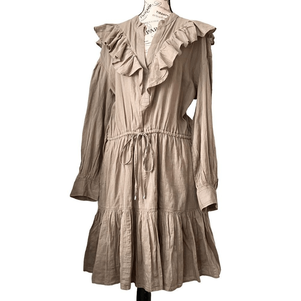 NWT Lauren Ralph Lauren Olive Green Ruffle Dress Long Sleeve in Size 14 NWT Lauren Ralph Lauren Olive Green Ruffle Dress Long Sleeve in Size 14