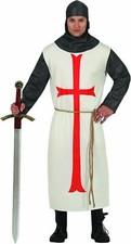 CARNEVALE HALLOWEEN VESTITO CAVALIERE MEDIEVALE TEMPLARE MEDIEVAL KNIGHT ADULTO