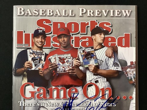 Justin Upton Signed Sports Illustrated 3/31/08 No Label Troy Tulowitzki Auto JSA - Picture 2 of 5