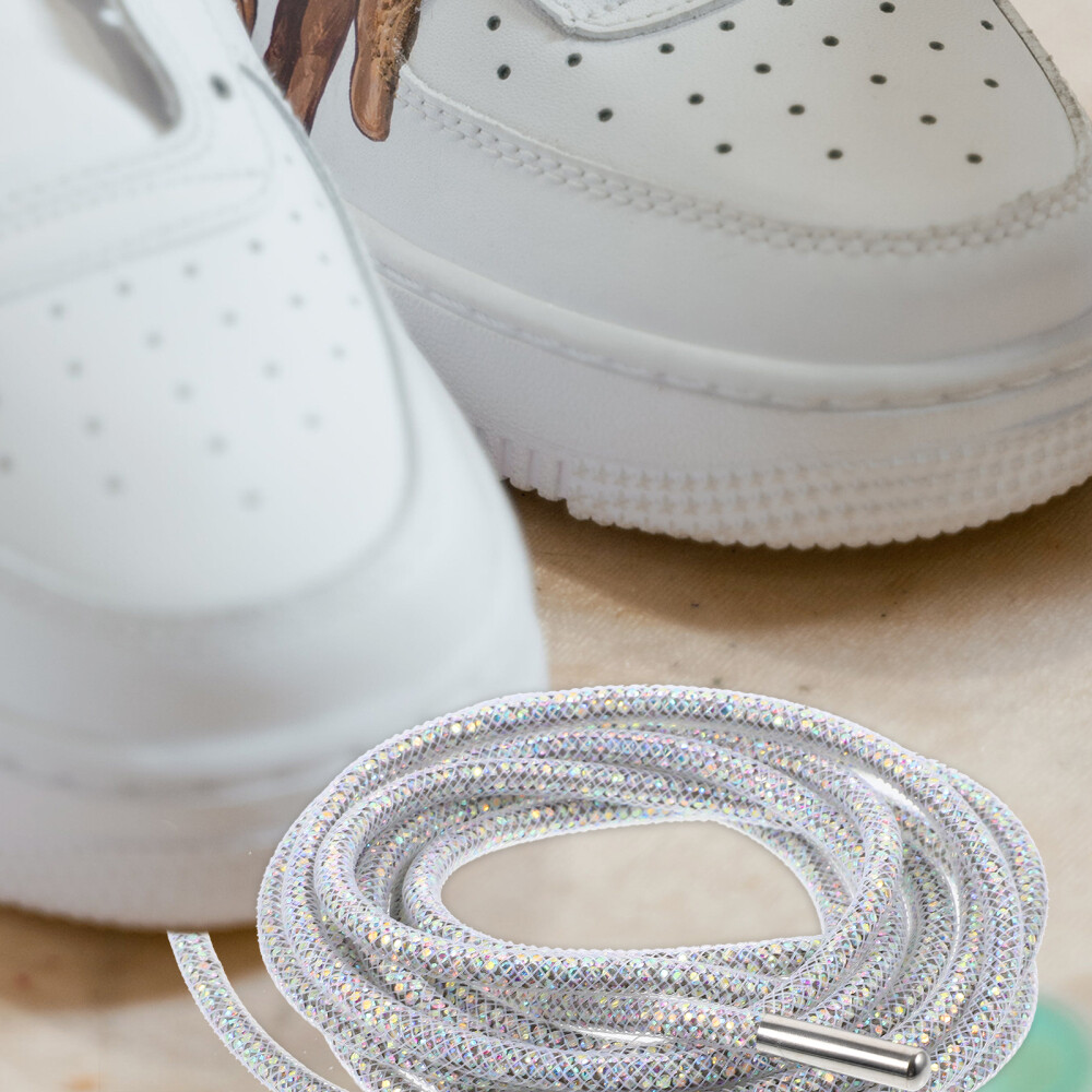 APL 2 pezzi lacci glitter per scarpe cordoncini per scarpe donna sneakers lacci per scarpe strass