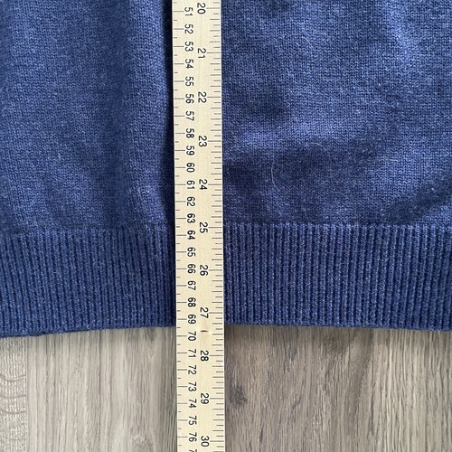 Untuckit Herren großer Baumwollwolle blau Rundhalsausschnitt Pullover Strickpullover - Bild 6 von 6