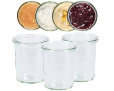 12er Set Weckgläser Sturzglas 160 ml mit Frischhalte-Deckel Dessertglas 