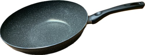 PADELLA SALTAPASTA WOK CM 28. ALLUMINIO ANTIADERENTE PIETRA MADE IN ITALY - Foto 3 di 4