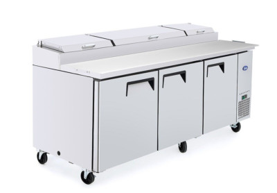 Atosa USA MPF8203GR 93'' Three Section Reach-in Refrigerated Pizza Prep Table